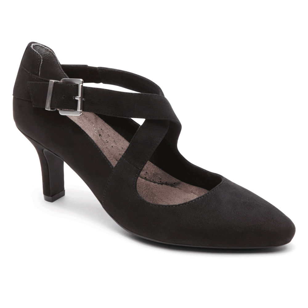 Zapatos De Tacones Rockport Mujer Mexico - Sharna Cross-Strap Negros - HNXBS2431